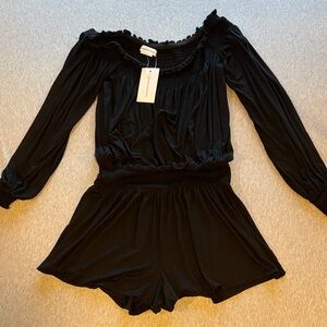 NWT Lovers + Friends Black Shorts Romper - Elastic Waist
